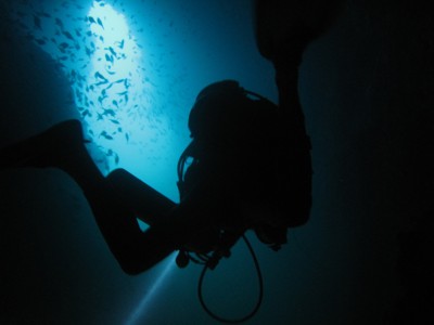 Overhead diving in Phi Phi Islands